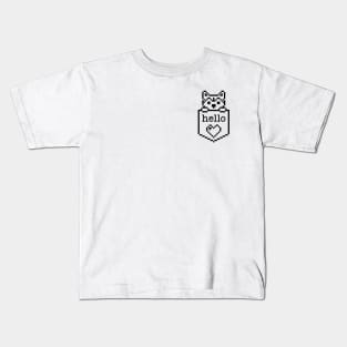 Puppy Dog In The Pocket / Hello sign / Perfect gift for every Kid Kids T-Shirt